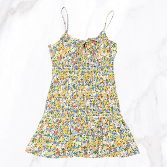 ASOS Design Women's Floral Smocked Flounce Mini Dress, Size 8 - Picture 3 of 9